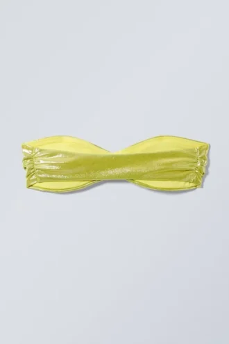 Top de bikini bandeau drapeado – Amarillo brillante
