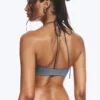 Top de bikini con cuello halter – Azul empolvado – Brillo Top de bikini con cuello halter – Azul empolvado – Brillo