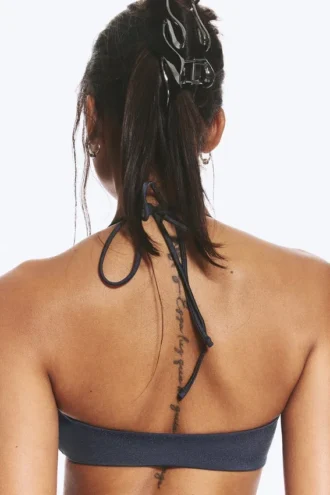 Top de bikini con cuello halter – Azul oscuro