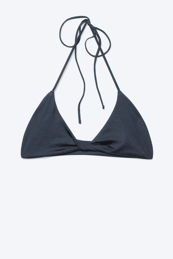 Top de bikini con cuello halter – Azul oscuro Top de bikini con cuello halter – Azul oscuro