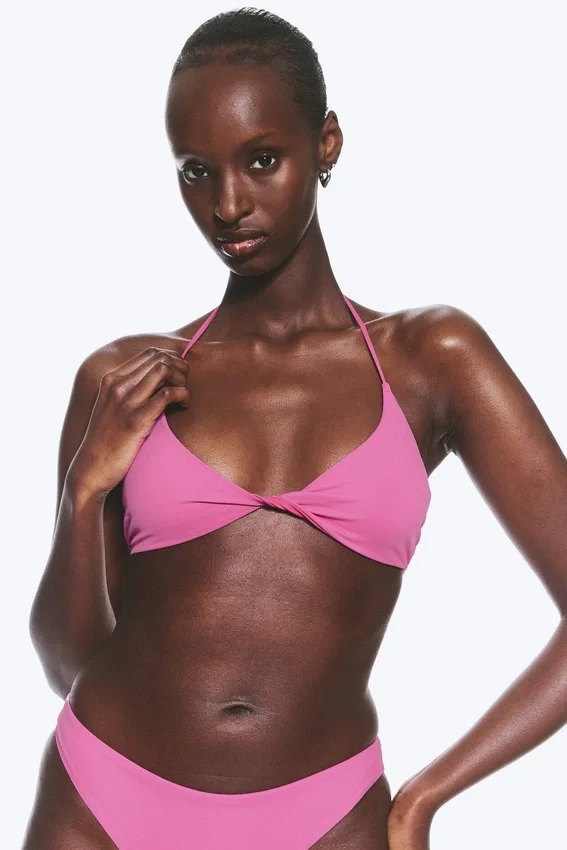 Top de bikini con cuello halter – Rosa Top de bikini con cuello halter – Rosa