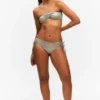 Top de bikini con cuello halter y purpurina – Verde caqui con purpurina Top de bikini con cuello halter y purpurina – Verde caqui con purpurina