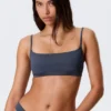Top de bikini con cuello redondo – Azul oscuro Top de bikini con cuello redondo – Azul oscuro