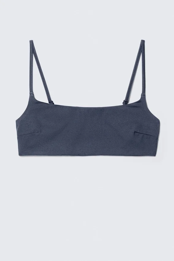Top de bikini con cuello redondo – Azul oscuro Top de bikini con cuello redondo – Azul oscuro