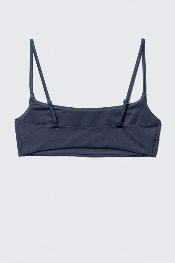 Top de bikini con cuello redondo – Azul oscuro Top de bikini con cuello redondo – Azul oscuro
