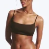 Top de bikini con cuello redondo – Marrón oscuro Top de bikini con cuello redondo – Marrón oscuro