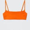 Top de bikini con cuello redondo – Naranja brillante Top de bikini con cuello redondo – Naranja brillante