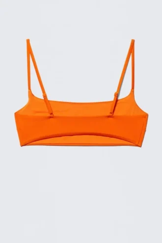 Top de bikini con cuello redondo – Naranja brillante