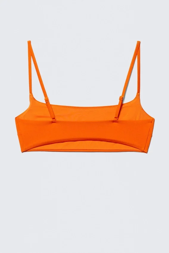 Top de bikini con cuello redondo – Naranja brillante Top de bikini con cuello redondo – Naranja brillante