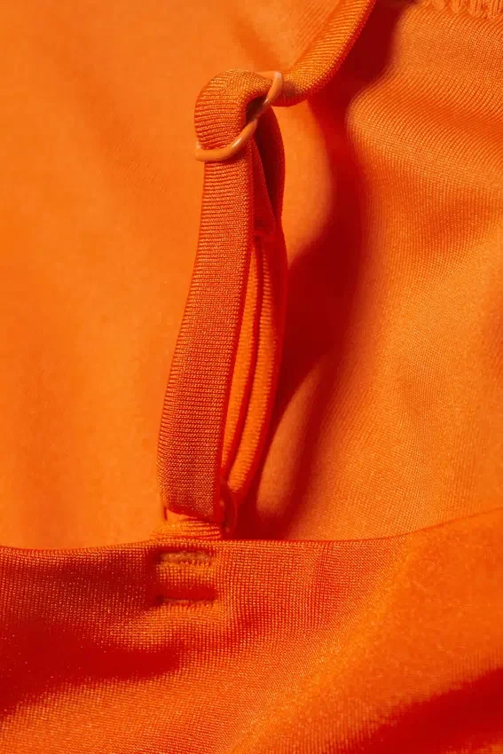 Top de bikini con cuello redondo – Naranja brillante Top de bikini con cuello redondo – Naranja brillante
