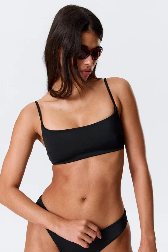 Top de bikini con cuello redondo – Negro Top de bikini con cuello redondo – Negro