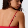 Top de bikini con cuello redondo – Rojo brillante Top de bikini con cuello redondo – Rojo brillante