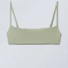 Top de bikini con cuello redondo – Verde caqui claro Top de bikini con cuello redondo – Verde caqui claro