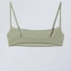 Top de bikini con cuello redondo – Verde caqui claro Top de bikini con cuello redondo – Verde caqui claro