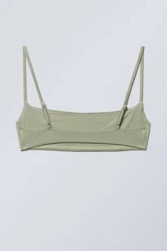 Top de bikini con cuello redondo – Verde caqui claro Top de bikini con cuello redondo – Verde caqui claro