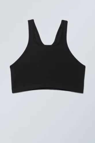 Top de bikini con espalda nadadora – Negro