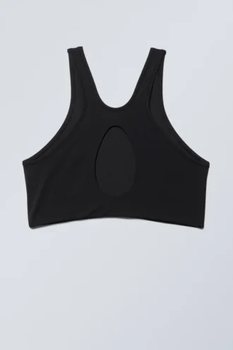 Top de bikini con espalda nadadora – Negro
