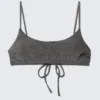 Top de bikini con lazos en la espalda y purpurina – Gris – Purpurina Top de bikini con lazos en la espalda y purpurina – Gris – Purpurina