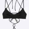Top de bikini con tirantes cruzados a la espalda – Negro