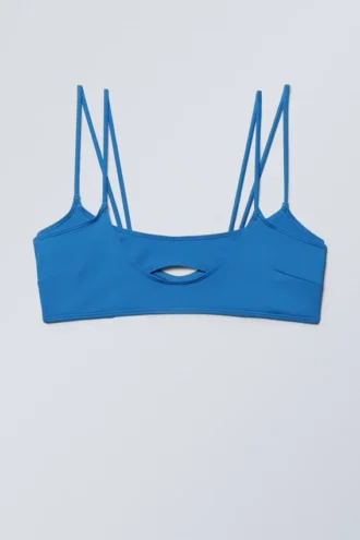 Top de bikini con tirantes en capas – Azul brillante Top de bikini con tirantes en capas – Azul brillante