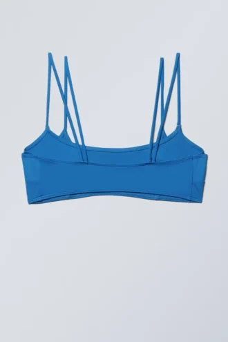 Top de bikini con tirantes en capas – Azul brillante Top de bikini con tirantes en capas – Azul brillante