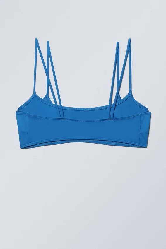 Top de bikini con tirantes en capas – Azul brillante Top de bikini con tirantes en capas – Azul brillante