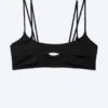 Top de bikini con tirantes en capas – Negro Top de bikini con tirantes en capas – Negro