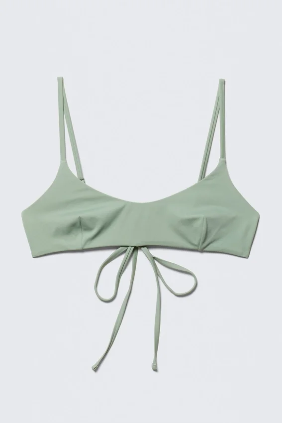 Top de bikini con tirantes – Verde claro Top de bikini con tirantes – Verde claro