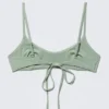 Top de bikini con tirantes – Verde claro Top de bikini con tirantes – Verde claro
