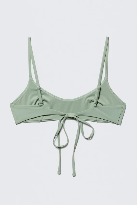 Top de bikini con tirantes – Verde claro Top de bikini con tirantes – Verde claro