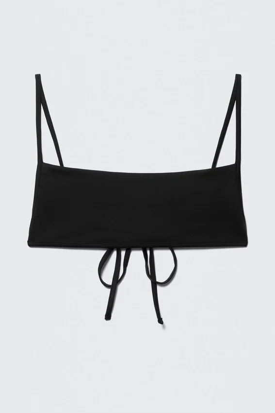Top de bikini con tirantes y escote cuadrado – Negro Top de bikini con tirantes y escote cuadrado – Negro