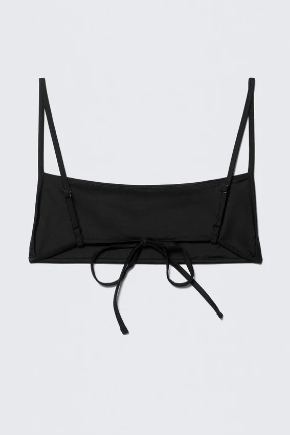 Top de bikini con tirantes y escote cuadrado – Negro Top de bikini con tirantes y escote cuadrado – Negro