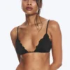 Top de bikini con volantes – Negro