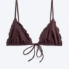 Top de bikini con volantes – Rojo oscuro Top de bikini con volantes – Rojo oscuro