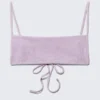 Top de bikini estructurado con cuello cuadrado – Lila claro Top de bikini estructurado con cuello cuadrado – Lila claro