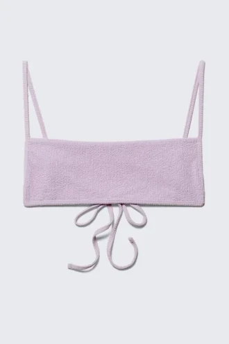 Top de bikini estructurado con cuello cuadrado – Lila claro Top de bikini estructurado con cuello cuadrado – Lila claro