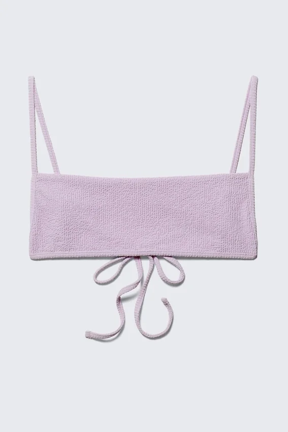 Top de bikini estructurado con cuello cuadrado – Lila claro Top de bikini estructurado con cuello cuadrado – Lila claro