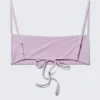 Top de bikini estructurado con cuello cuadrado – Lila claro Top de bikini estructurado con cuello cuadrado – Lila claro