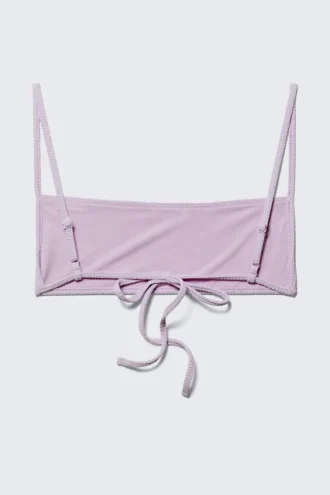 Top de bikini estructurado con cuello cuadrado – Lila claro Top de bikini estructurado con cuello cuadrado – Lila claro