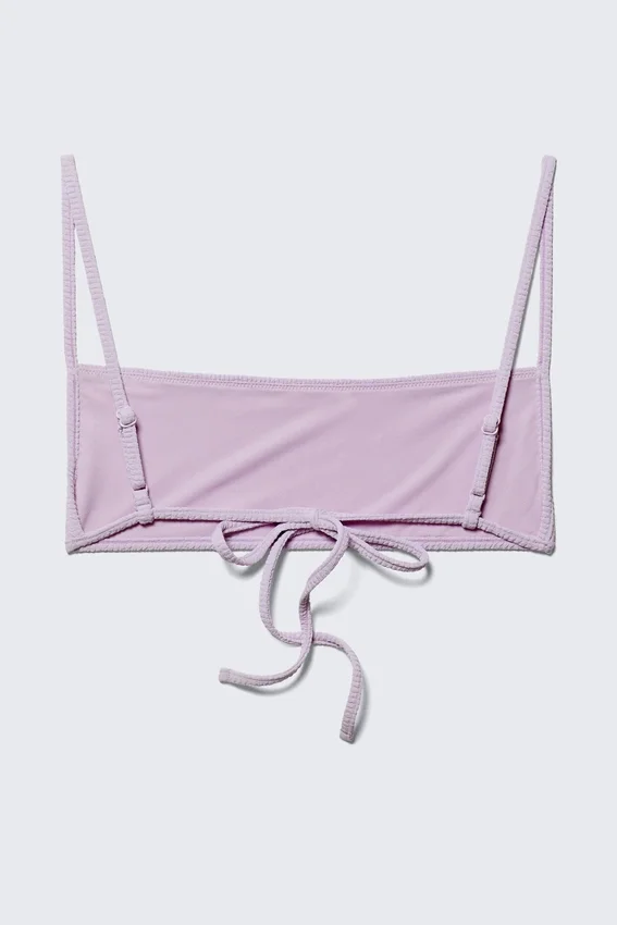 Top de bikini estructurado con cuello cuadrado – Lila claro Top de bikini estructurado con cuello cuadrado – Lila claro