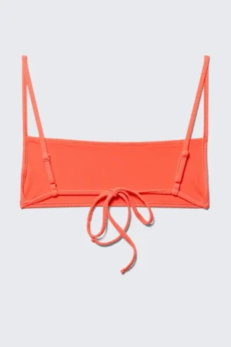 Top de bikini estructurado con cuello cuadrado – Rojo brillante Top de bikini estructurado con cuello cuadrado – Rojo brillante