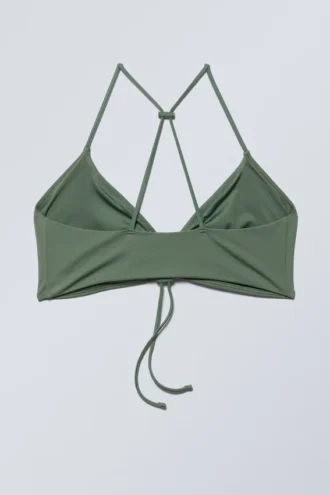 Top de bikini fruncido – Verde salvia