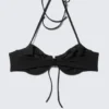 Top de bikini halter con tirantes y aros – Negro Top de bikini halter con tirantes y aros – Negro