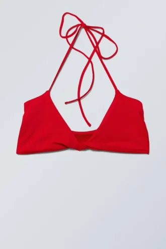 Top de bikini halter – Rojo brillante