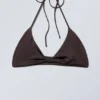 Top de bikini halter Turn – Marrón oscuro Top de bikini halter Turn – Marrón oscuro
