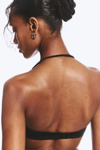 Top de bikini halter Turn – Negro