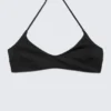 Top de bikini minimalista con cuello halter – Negro Top de bikini minimalista con cuello halter – Negro