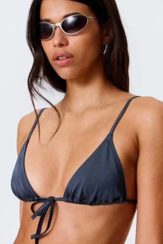 Top de bikini triangular – Azul oscuro