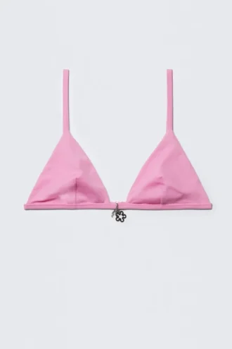 Top de bikini triangular Charm – Rosa claro