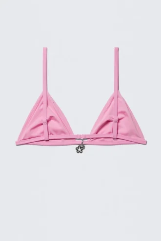 Top de bikini triangular Charm – Rosa claro